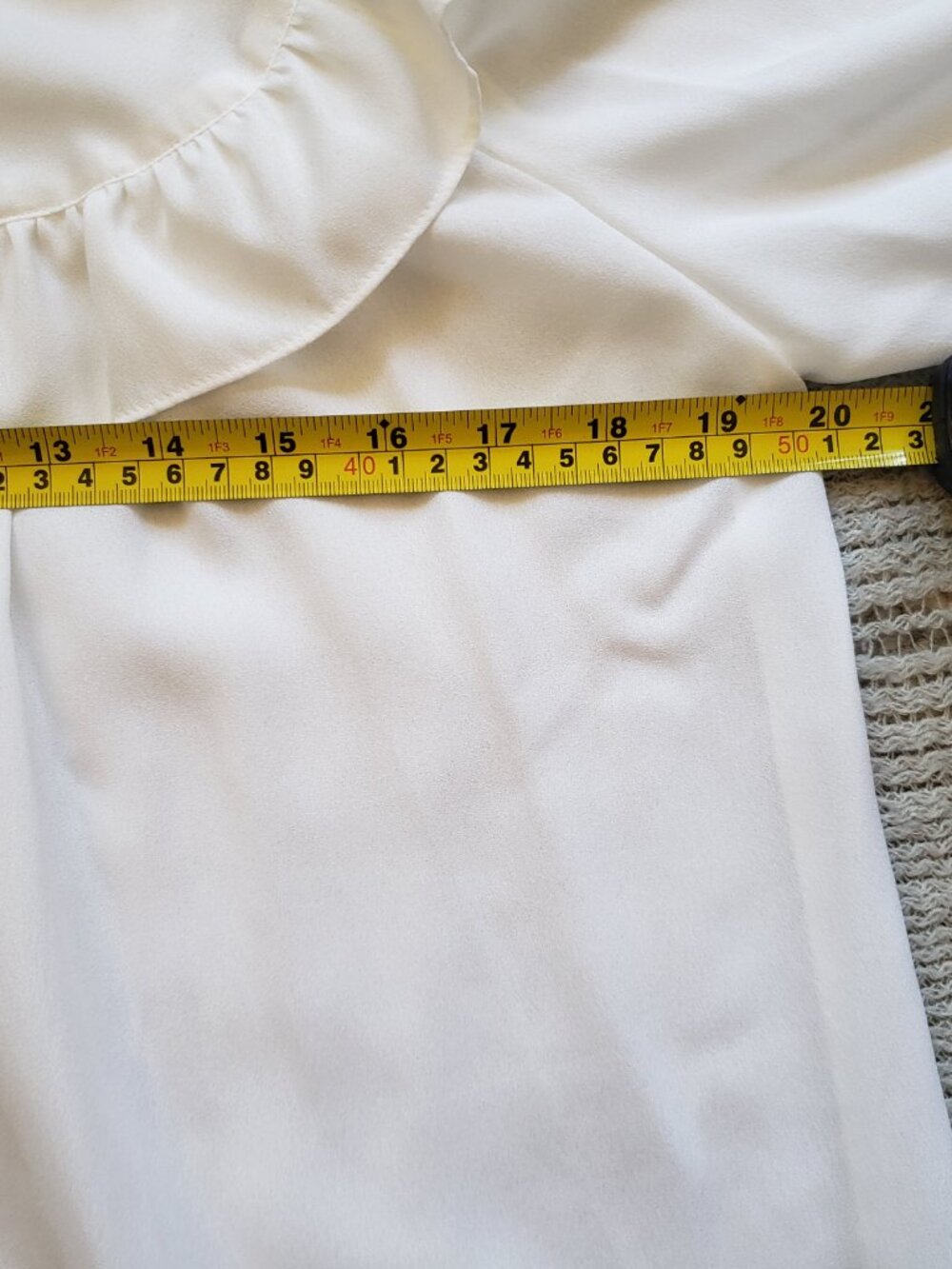 Vintage Frill  Button up Blouse White Made in France EU 42N Ruffle Poet Girlhood - Picture 13 of 16